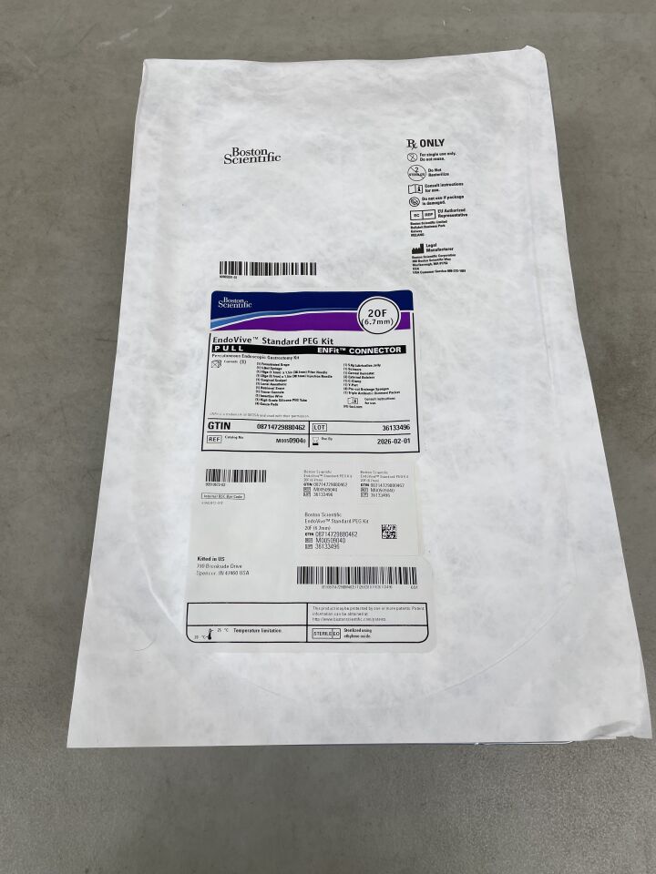 904 - BOSTON SCIENTIFIC - EndoVive Standard PEG Kit Percutaneous Endoscopic Gastrostomy Kit ENFit, (EA) - ( Expiry Date: 2026-02-01 )