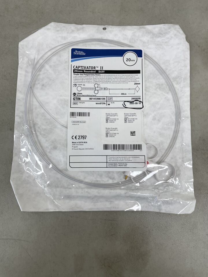 6124 - BOSTON SCIENTIFIC - Captivator II Single-Use Polypectomy Snare - Rounded/Stiff - 20mm x 240cm, (EA) - ( Expiry Date: 2025-08-10 )