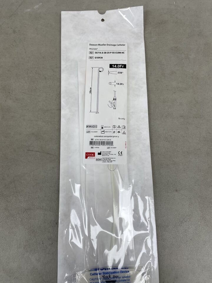 G10436 - COOK - dawson-mueller multipurpose drainage catheter 14f x 25cm, 0.038", (EA) - ( Expiry Date: 2025-12-15 )