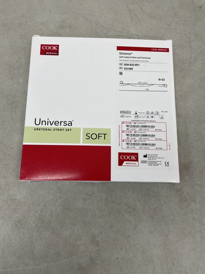 G23388 - COOK - Universa Soft Ureteral Stent and Postioner, 8F x 22cm, (BX/1) - ( Expiry Date: 2025-10-07 )