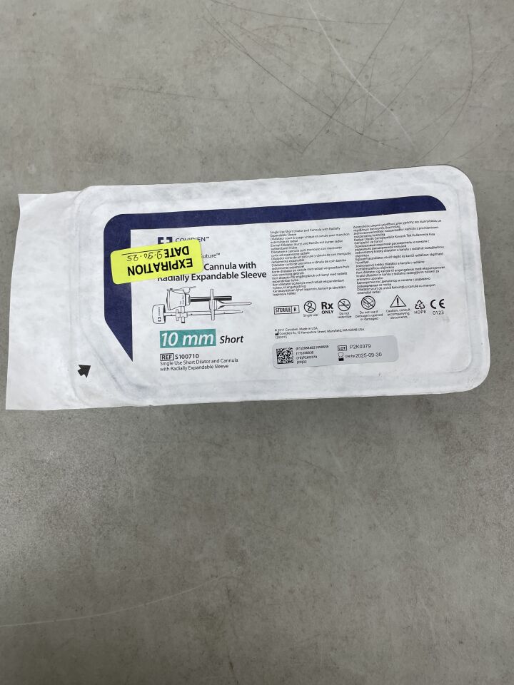 S100710 - COVIDIEN - Step Short Bladeless Trocar with Cannula, Dilator with Radially Expandable Sleeve and Reducer, 11 mm Size, (EA) - ( Expiry Date: 2025-09-30 )