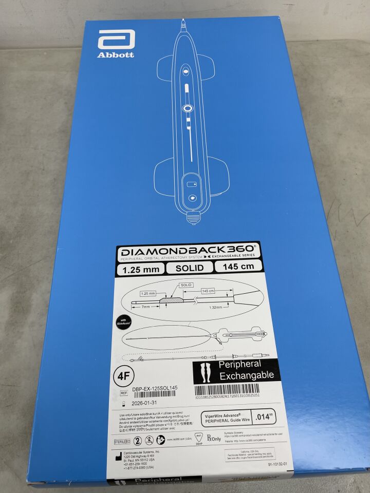 DBP-EX-125SOL145 - CSI - ABBOTT Diamondback 360 Peripheral Orbital Atherectomy System, Solid Crown, Exchangeable Series, (BX/1) - ( Expiry Date: 2026-01-31 )