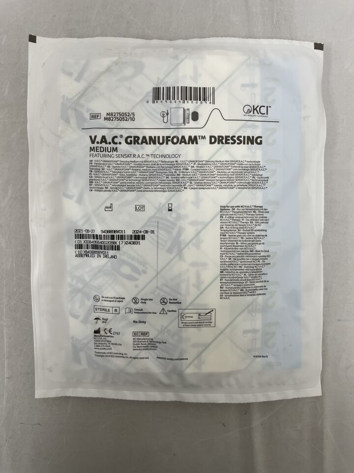 M8275053 - KCI - V.A.C. GranuFoam Large Dressing Kit, SensaT.R.A.C, (EA) - ( Expiry Date: 2025-01-31 )