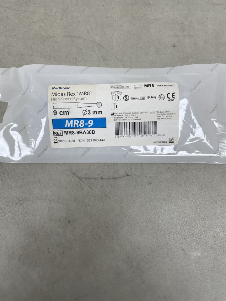 MR8-9BA30D - MEDTRONIC - Midas Rex MR8 Ball Diamond Dissecting Tool, 9 mm Head Diameter, 9 cm Shaft Length, (EA) - ( Expiry Date: 2026-04-20 )