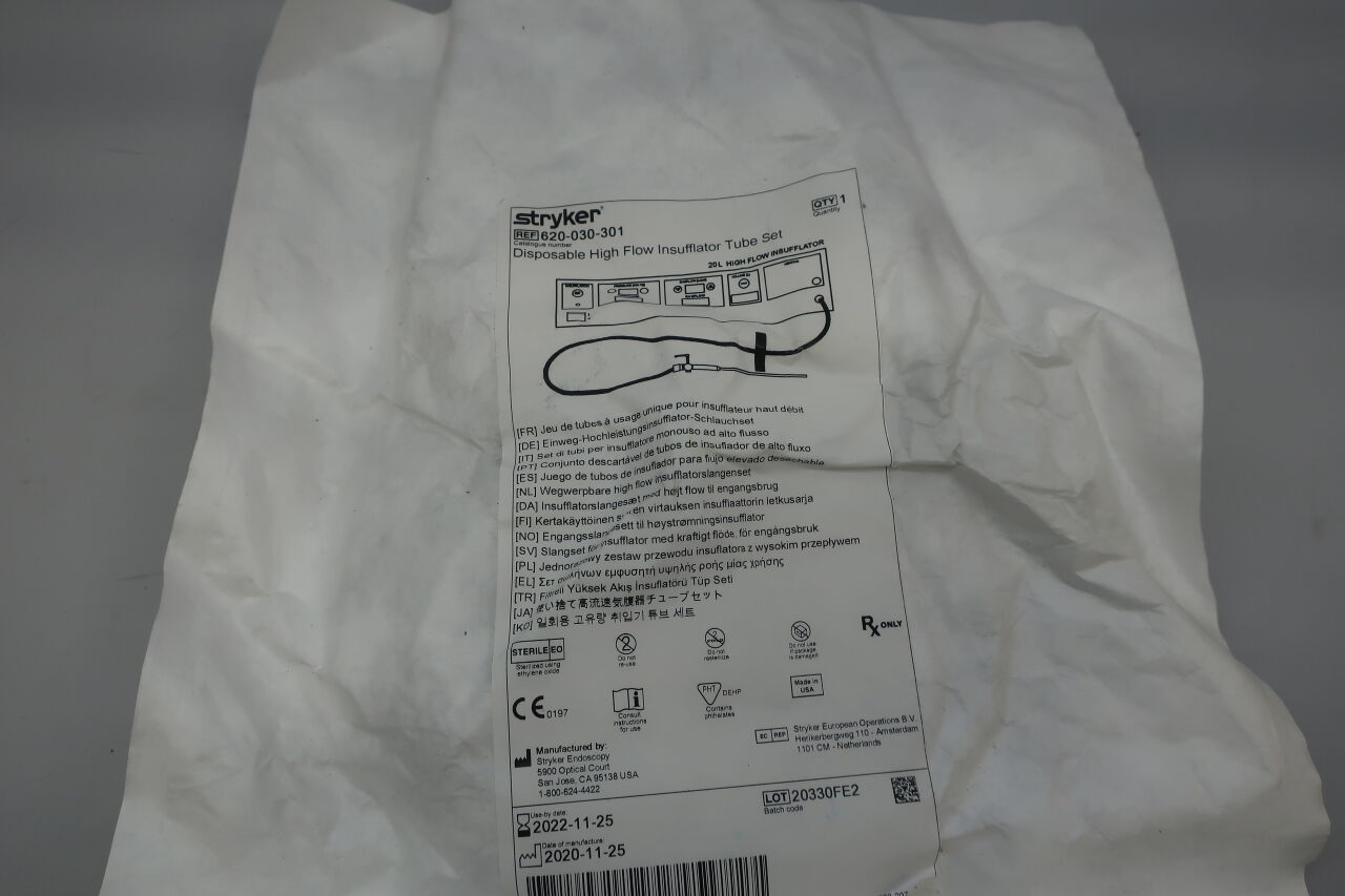 620-030-301 - STRYKER - High Flow Tubing, For Insufflator, (EA) - ( Expiry Date: 2026-03-21 )