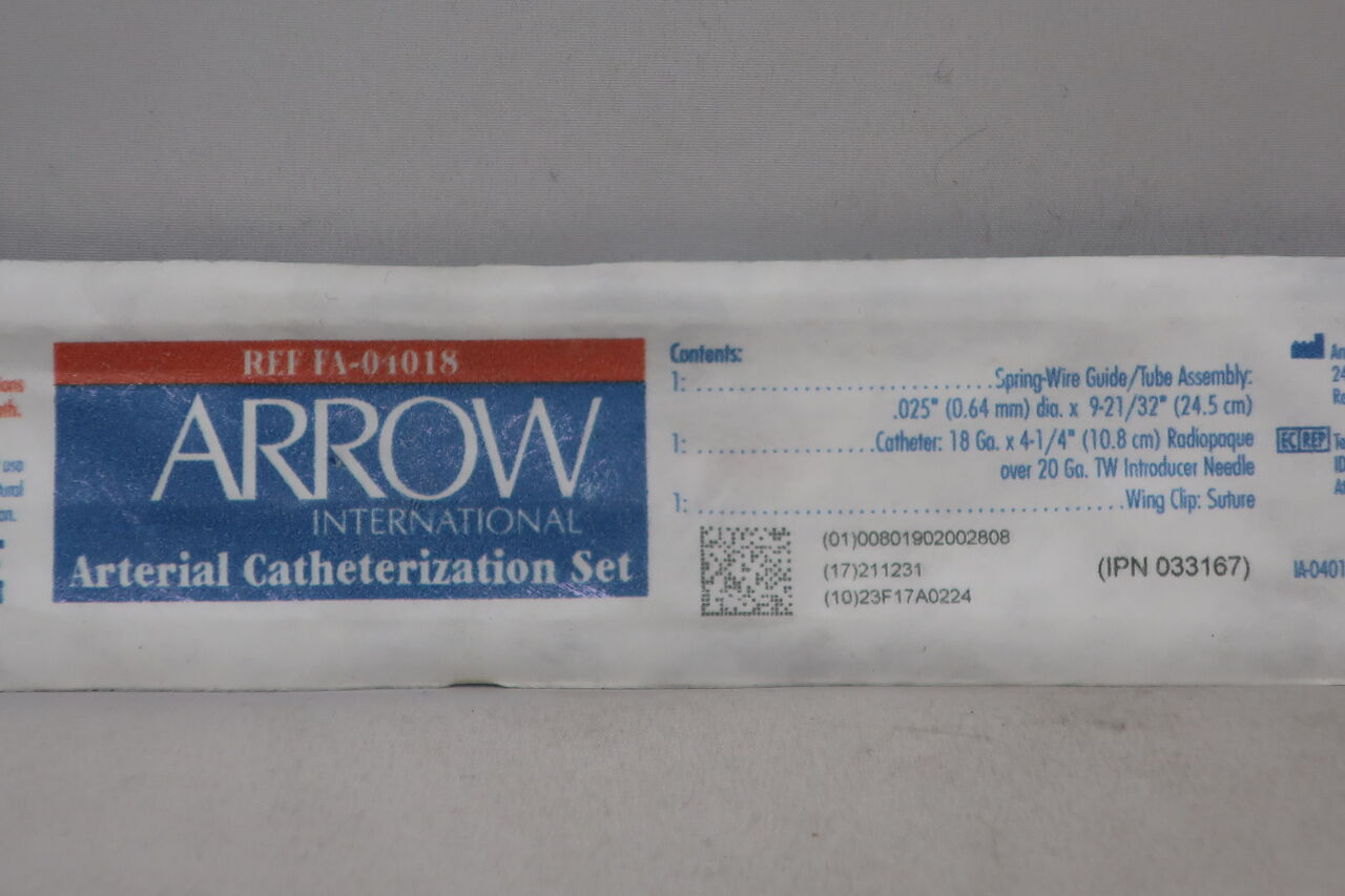 FA-04018 - TELEFLEX - Arrow Artery Catheterization Set 18G, (EA) - ( Expiry Date: 2024-01-31 )