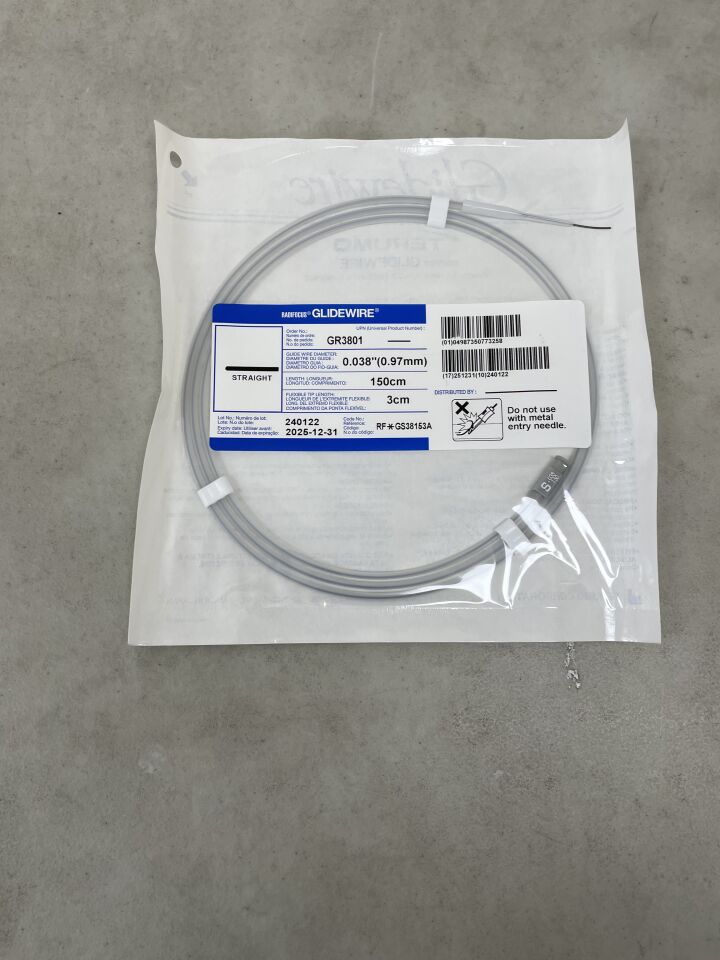 GR3801 - TERUMO - Radiofocus Glidewire, 150cm Straight, (EA) - ( Expiry Date: 2025-12-31 )
