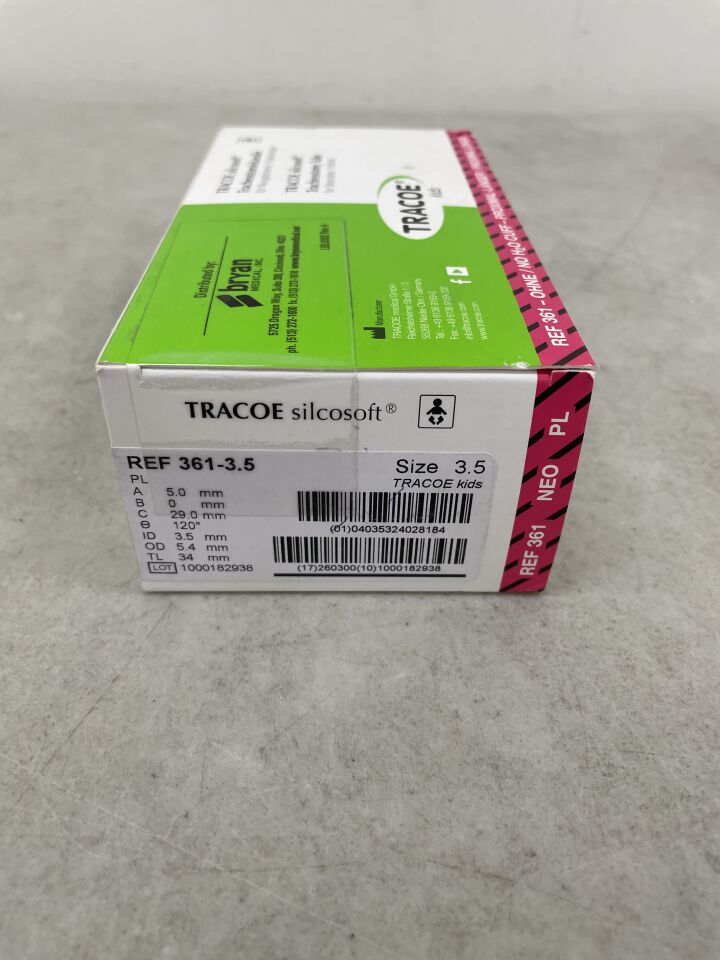 361-3.5 - TRACOE MEDICAL - Silcosoft Tracheostomy Tube for Children, Size 3.5, (BX/1) - ( Expiry Date: 2026-03-31 )