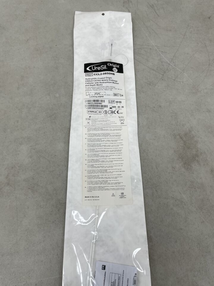CCL2-0850HB - URESIL - Hydrophilic Coated Origin Chole-Cath Biliary Drainage 41cm, (EA) - ( Expiry Date: 2026-02-26 )