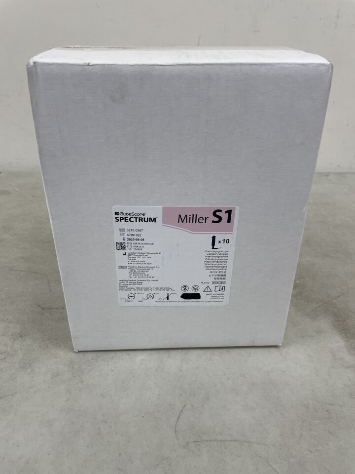 0270-0967 - VERATHON MEDICAL - GlideScope Spectrum Video Laryngoscope Miller S1, HDMI, (BX/10) - ( Expiry Date: 2025-08-08 )