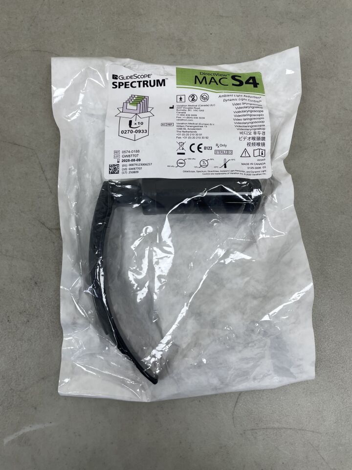 0574-0188 - VERATHON MEDICAL - GlideScope Spectrum Video Laryngoscope MAC S4, (EA) - ( Expiry Date: 2025-08-09 )