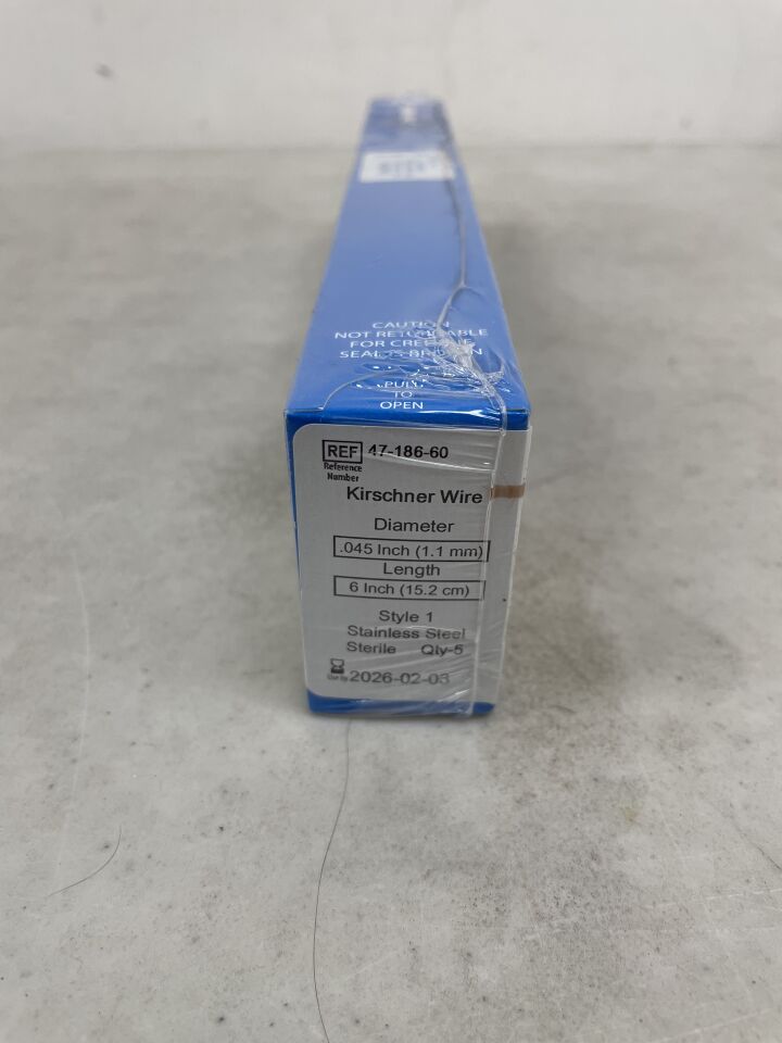 47-186-60 - ZIMMER - Kirschner Wire with Trocar Ends, 1.1 dia. mm x 15.2 cm Length, (BX/5) - ( Expiry Date: 2026-02-03 )