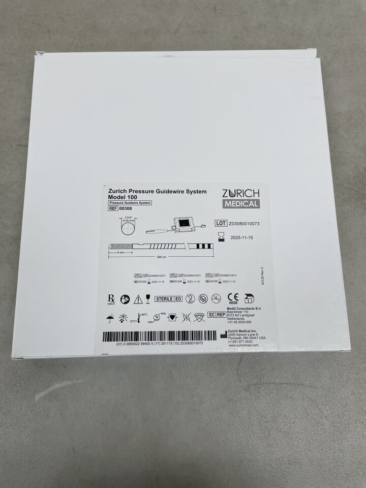 00308 - ZURICH MEDICAL - Pressure Guidewire System Model 100, 0.36mm x 3cm, 180cm, (BX/1) - ( Expiry Date: 2025-11-15 )