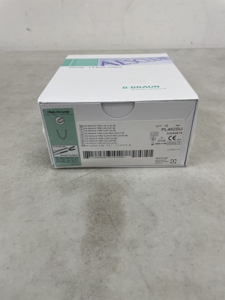 PL462SU - AESCULAP - DS Ligating Clip, Medium-Large (6 Clips per Cartridge), (BX/15) - ( Expiry Date: 2025-11-09 )