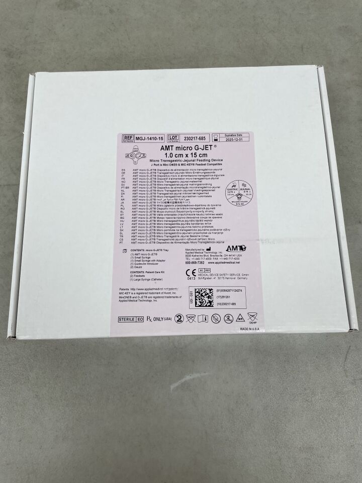 MGJ-1410-15 - AMT - Micro G-Jet Low Profile Transgastric-Jejunal Feeding Device 14FR x 1.0 cm x 15 cm , (BX/1) - ( Expiry Date: 2025-12-01 )