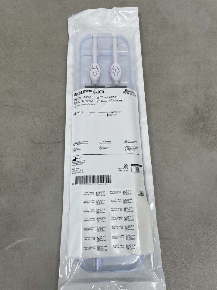 4712 - BOSTON SCIENTIFIC - EMBLEM S-ICD Electrode Delivery System, (EA) - ( Expiry Date: 2025-07-23 )