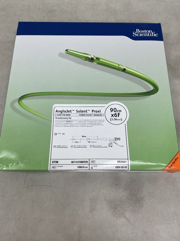 109676 - BOSTON SCIENTIFIC - AngioJet Solent Proxi Thrombectomy Set - OTW - Power Pulse Enabled - 6Fr x 90cm, (BX/1) - ( Expiry Date: 2024-03-03 )