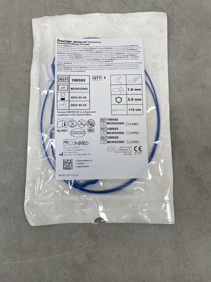 100503 - CONMED - Precisor Broncho Pulmonary Biopsy Forceps, Alligator Cup, Coated 1.8mm x 115cm, (EA) - ( Expiry Date: 2025-03-20 )