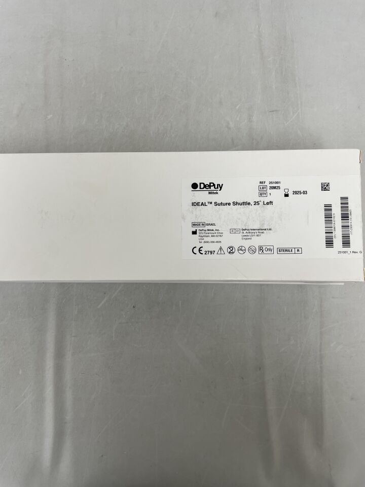 251001 - DEPUY - Ideal Suture Shuttle with Chia, 25 Degree, Left, (BX/1) - ( Expiry Date: 2025-10-12 )