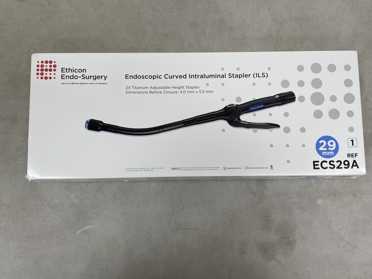 ECS29A - ETHICON - Proximate Endoscopic Curved Intraluminal Stapler, 29 mm Head Diameter, (BX/1) - ( Expiry Date: 2025-02-28 )