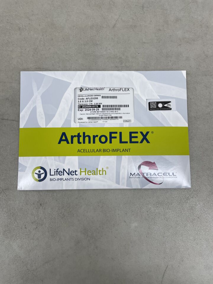 AFLEX200 - LIFENET HEALTH - ArthroFlex Decellularized Dermis 3.5 x 3.5cm, (BX/1) - ( Expiry Date: 2024-09-29 )