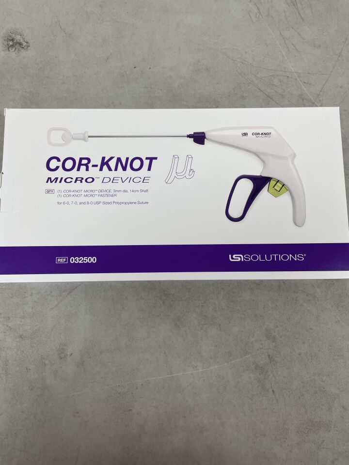 032500 - LSI SOLUTIONS - COR-KNOT Micro Device, 3mm x 14cm, Pre-Loaded with 1 Titanium COR-KNOT Micro Fastener, (BX/1) - ( Expiry Date: 2025-10-31 )