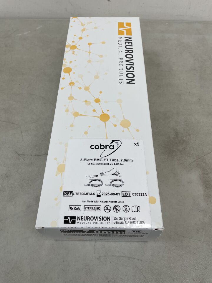 LTE7003PM-5 - NEUROVISION - Cobra 3-Plate EMG ET Tube & Two Subdermal Needles 7.0mm, (BX/5) - ( Expiry Date: 2025-08-01 )