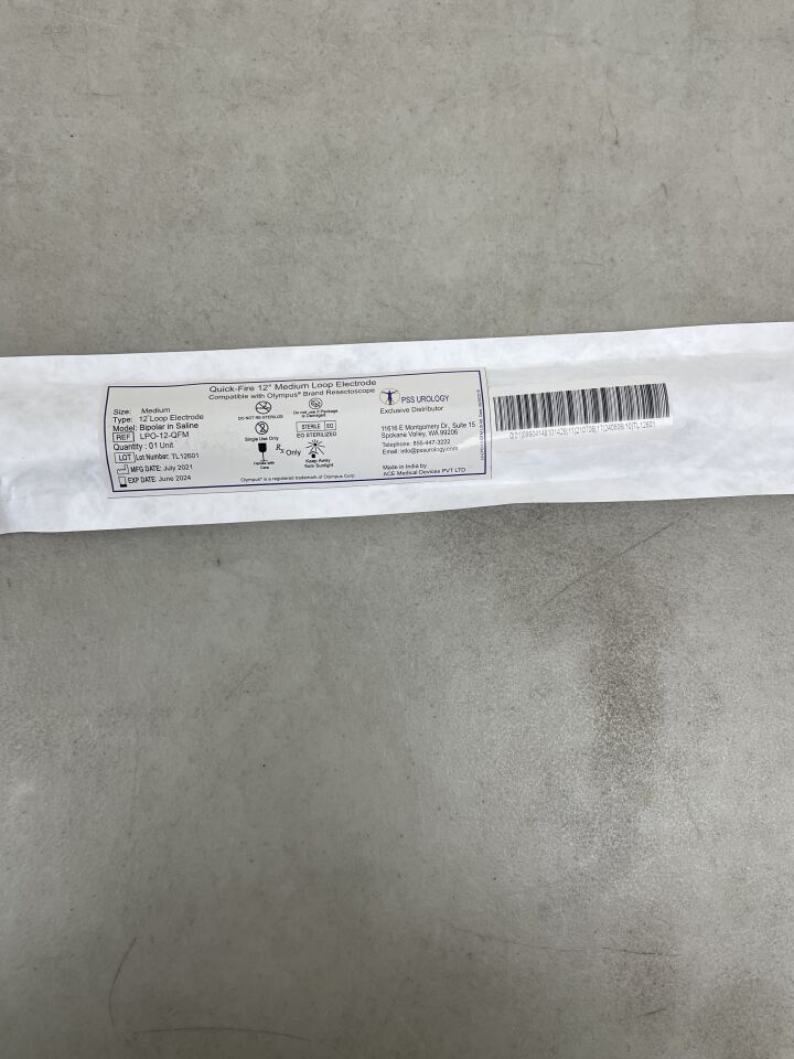 LPO-12-QFM - PSS UROLOGY - Quick-Fire 12 Degree Medium Loop Electrode (Compatible with Olympus Resectoscopes), (EA) - ( Expiry Date: 2024-06-01 )