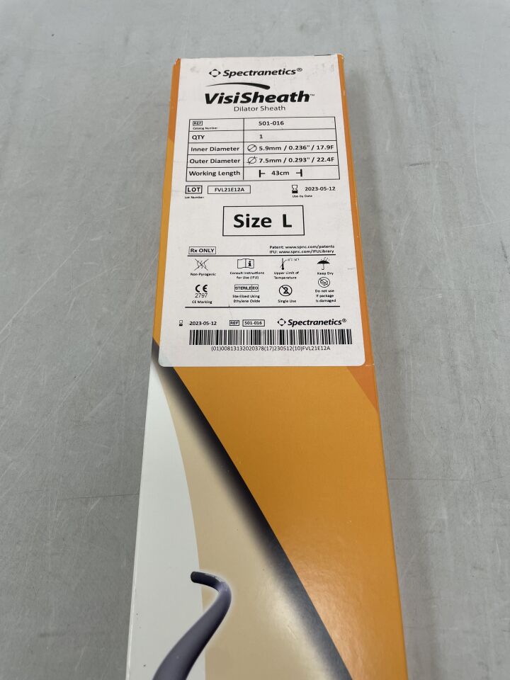 501-016 - SPECTRANETICS - VisiSheath Dilator Sheath 43cm, Size L, (BX/1) - ( Expiry Date: 2024-08-29 )