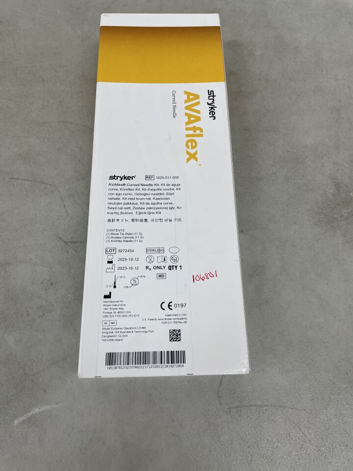 1025-011-000 - STRYKER - AVAflex Curved Needle Kit 11G, (BX/1) - ( Expiry Date: 2025-10-12 )