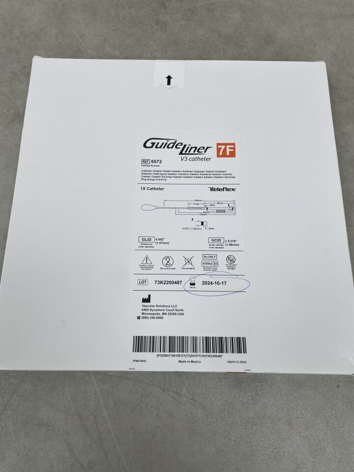 5572 - TELEFLEX - GuideLiner V3 Catheter - 7Fr x 150cm, (BX/1) - ( Expiry Date: 2025-10-02 )