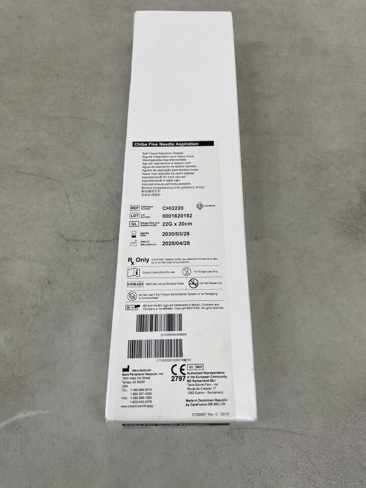 CHI2220 - BARD - Chiba Fine Needle Aspiration (FNA) 22G x 20cm, (BX/10) - ( Expiry Date: 2030-03-28 )