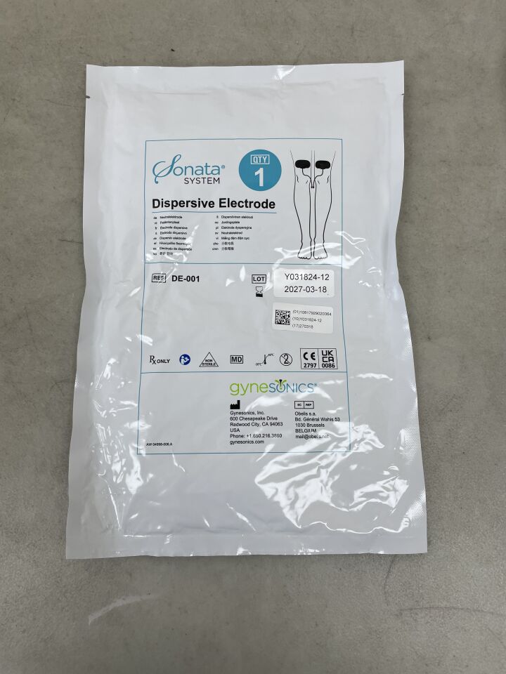 DE-001 - GYNESONICS - Sonata Electrosurgical Return Electrode, (EA) - ( Expiry Date: 2027-03-18 )