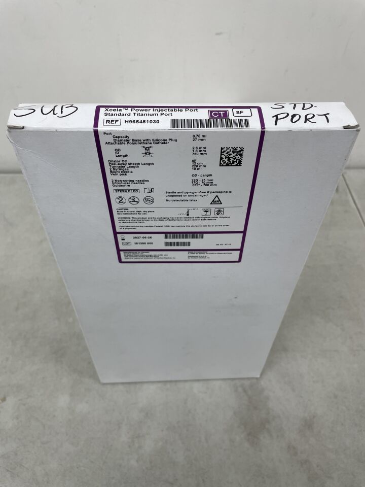 H965451030 - NAVILYST MEDICAL - Xcela Power Injectable Port Standard Titanium 8F, (BX/1) - ( Expiry Date: 2027-06-26 )