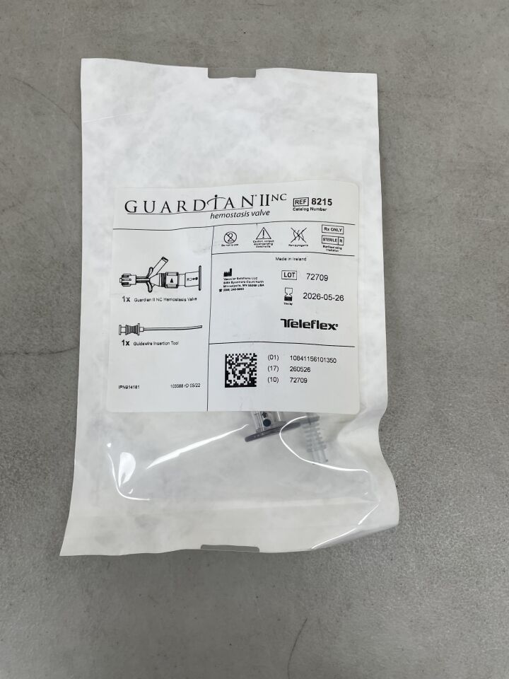 8215 - TELEFLEX - Guardian II NC Hemostasis Valve with Guidewire INSERTION Tool, (EA) - ( Expiry Date: 2026-05-26 )