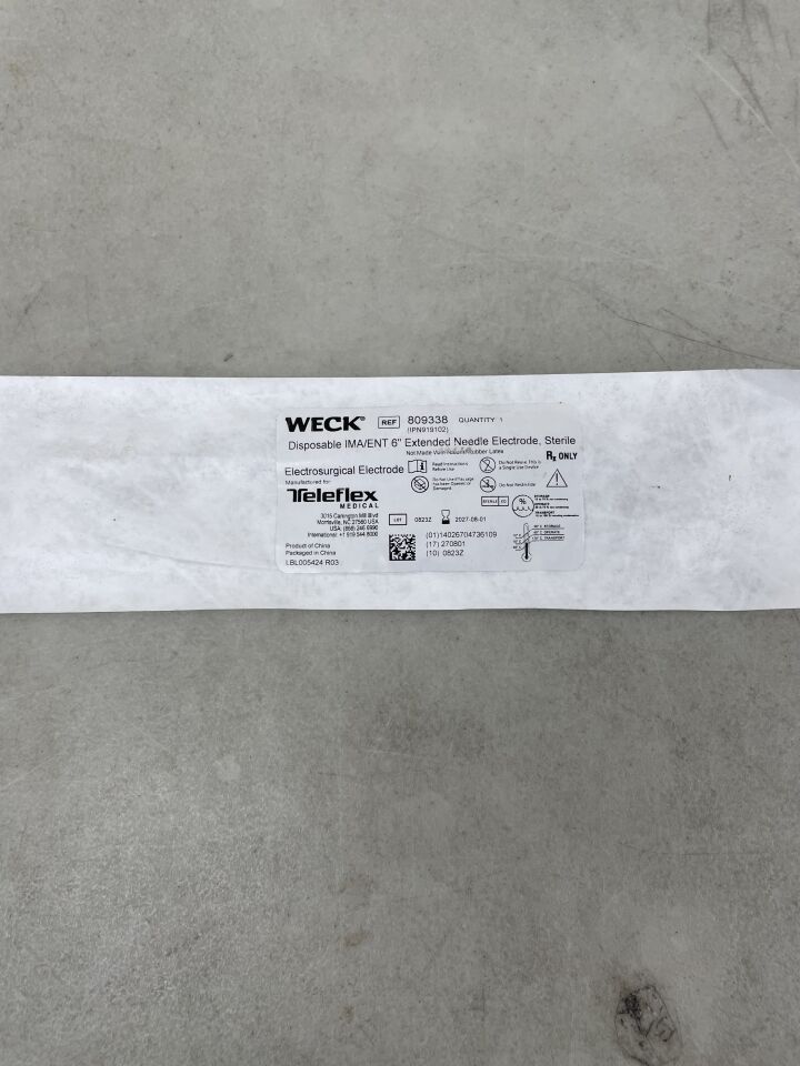 809338 - TELEFLEX - Weck Disposable IMA/ENT Extended Needle Electrosurgical Electrode 6in x 0.75in, (EA) - ( Expiry Date: 2027-08-01 )