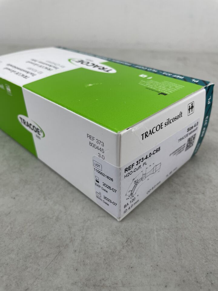 373-4.0-C65 - TRACOE MEDICAL - Silcosoft Tracheostomy Tube for Children, with H2O Cuff, Size -4.0, (BX/1) - ( Expiry Date: 2028-07-01 )