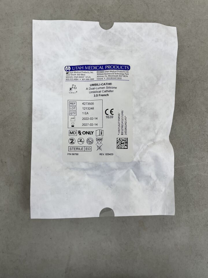 4273505 - UTAH MEDICAL - Umbilical Vessel, Dual Lumen, 3.5 Fr , (EA) - ( Expiry Date: 2027-02-14 )