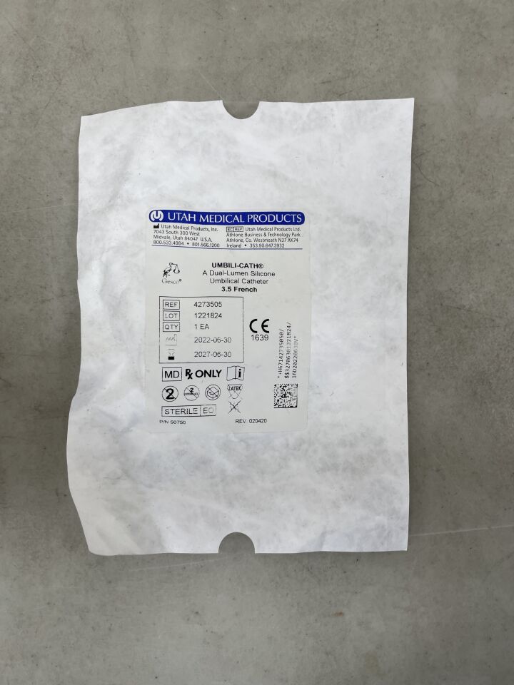 4273505 - UTAH MEDICAL - Umbilical Vessel, Dual Lumen, 3.5 Fr , (EA) - ( Expiry Date: 2027-06-30 )