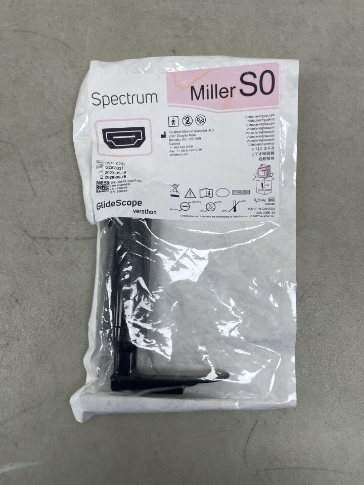 0574-0202 - VERATHON MEDICAL - GlideScope Spectrum Video Laryngoscope Miller S0, HDMI, (EA) - ( Expiry Date: 2026-05-19 )