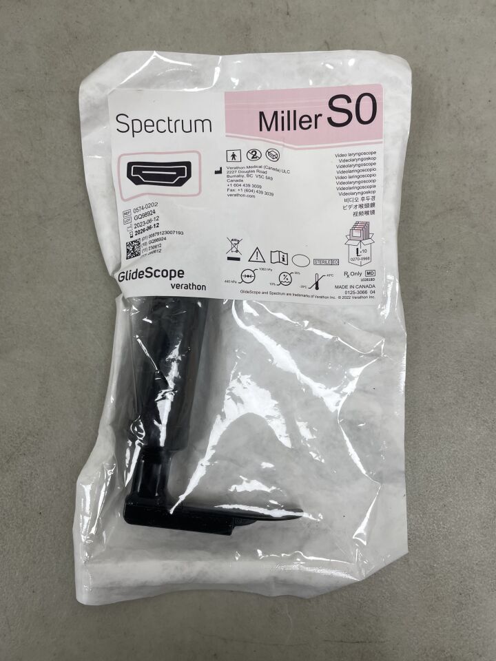 0574-0202 - VERATHON MEDICAL - GlideScope Spectrum Video Laryngoscope Miller S0, HDMI, (EA) - ( Expiry Date: 2026-06-12 )