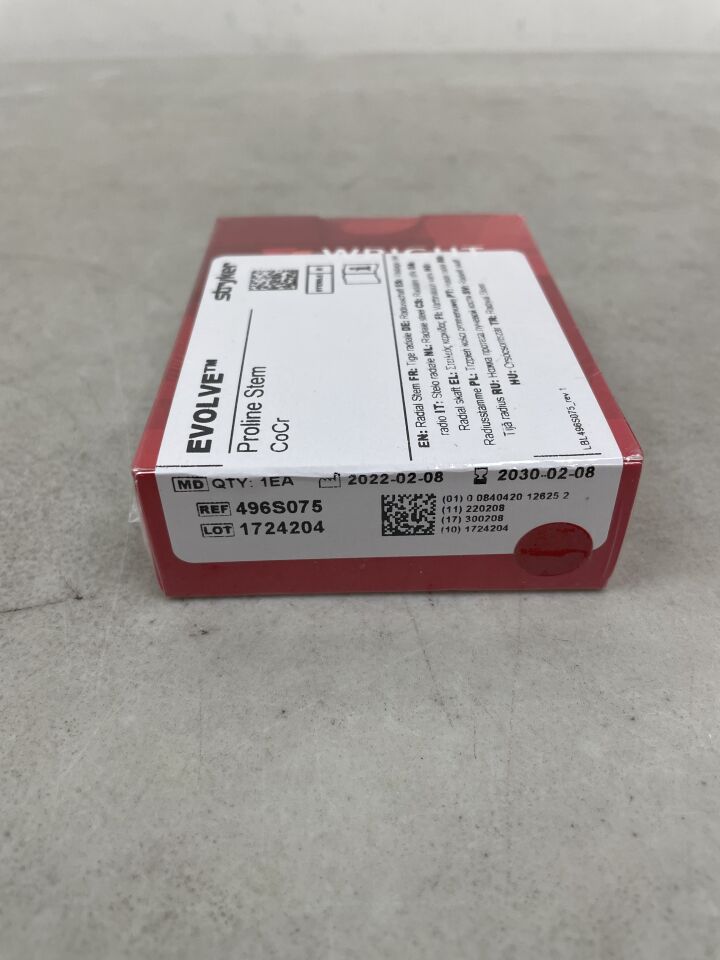 496S075 - WRIGHT MEDICAL - Evolve Proline radial stem, 7.5mm, (BX/1) - ( Expiry Date: 2030-02-08 )