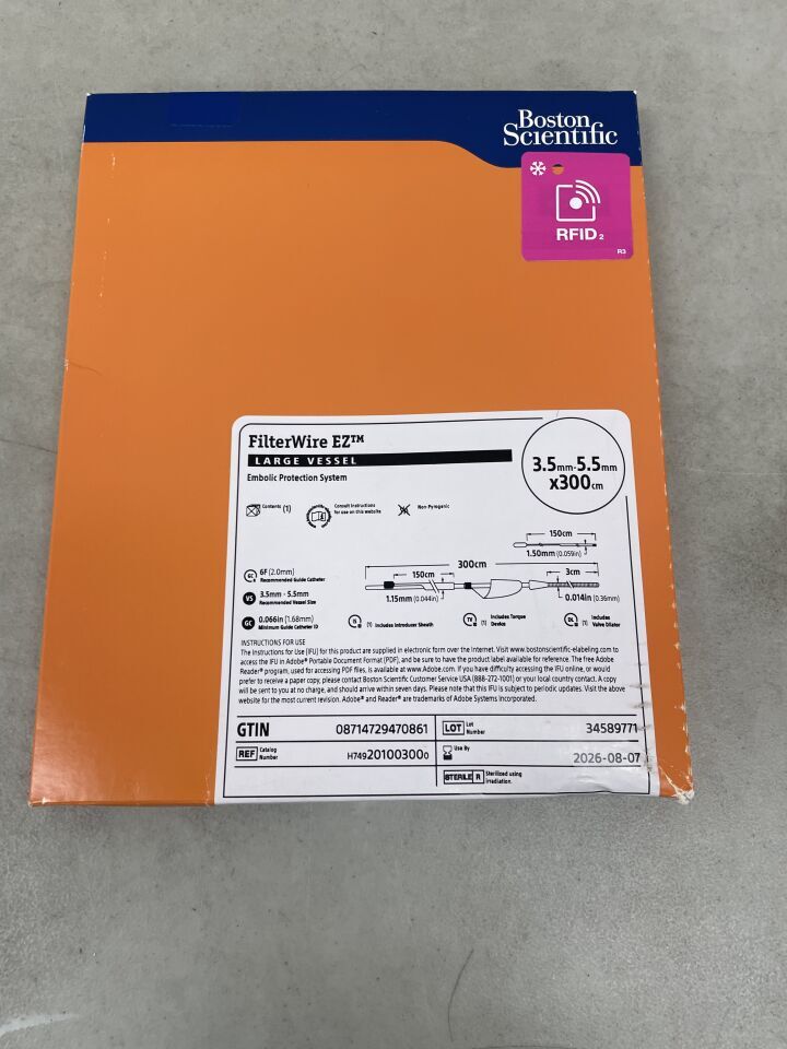 20100300 - BOSTON SCIENTIFIC - FilterWire EZ Large Vessel 3.5mm - 5.5mm x 300cm, (BX/1) - ( Expiry Date: 2026-08-07 )
