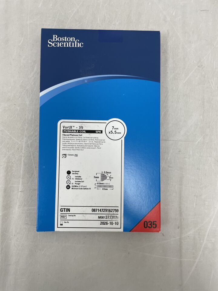 373307 - BOSTON SCIENTIFIC - VortX-35 Pushable Fibered Platinum Coil - 7mm x 5.5mm, (BX/5) - ( Expiry Date: 2026-10-10 )