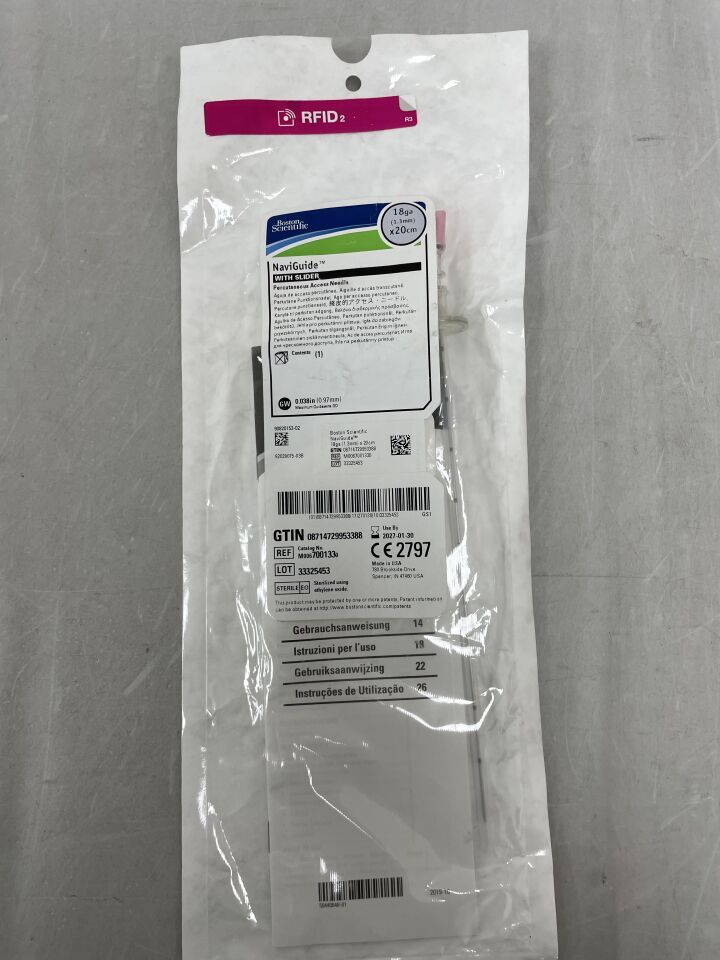 700133 - BOSTON SCIENTIFIC - Naviguide Percutaneous Access Needle with Slider, 18G x 20cm, (EA) - ( Expiry Date: 2027-01-30 )