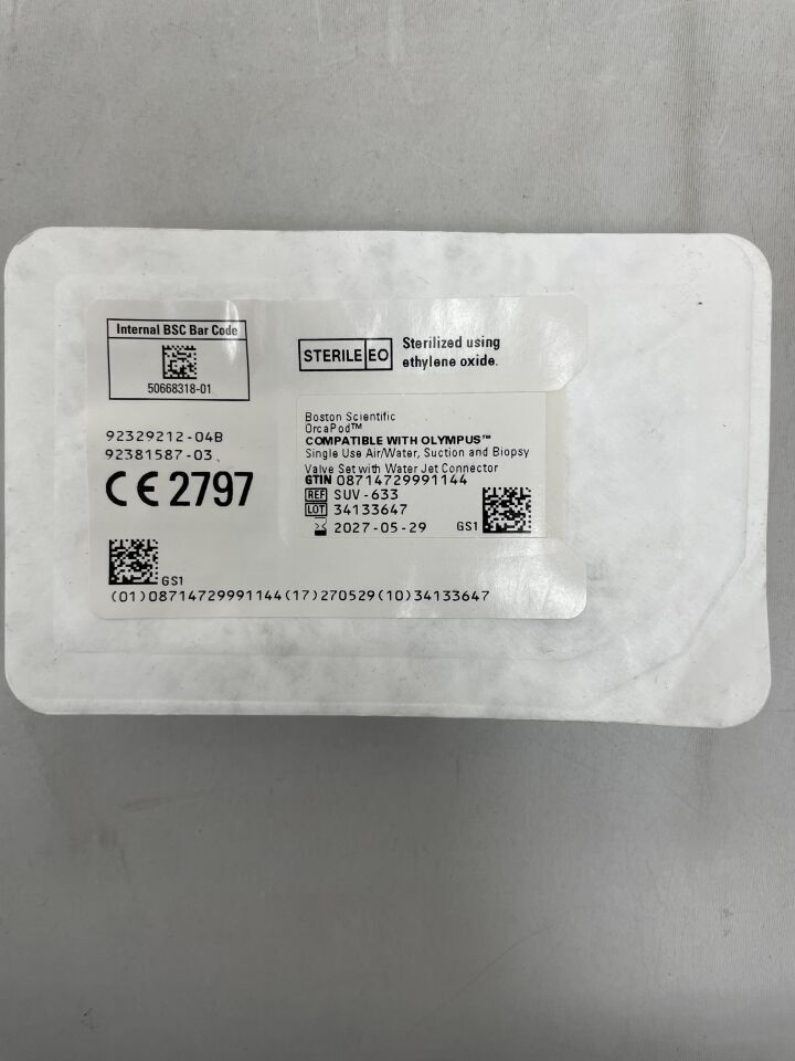 SUV-633 - BOSTON SCIENTIFIC - OrcaPod, Air/Water, Suction and Biopsy Valve Set with Water Jet Connector, (EA) - ( Expiry Date: 2027-05-29 )
