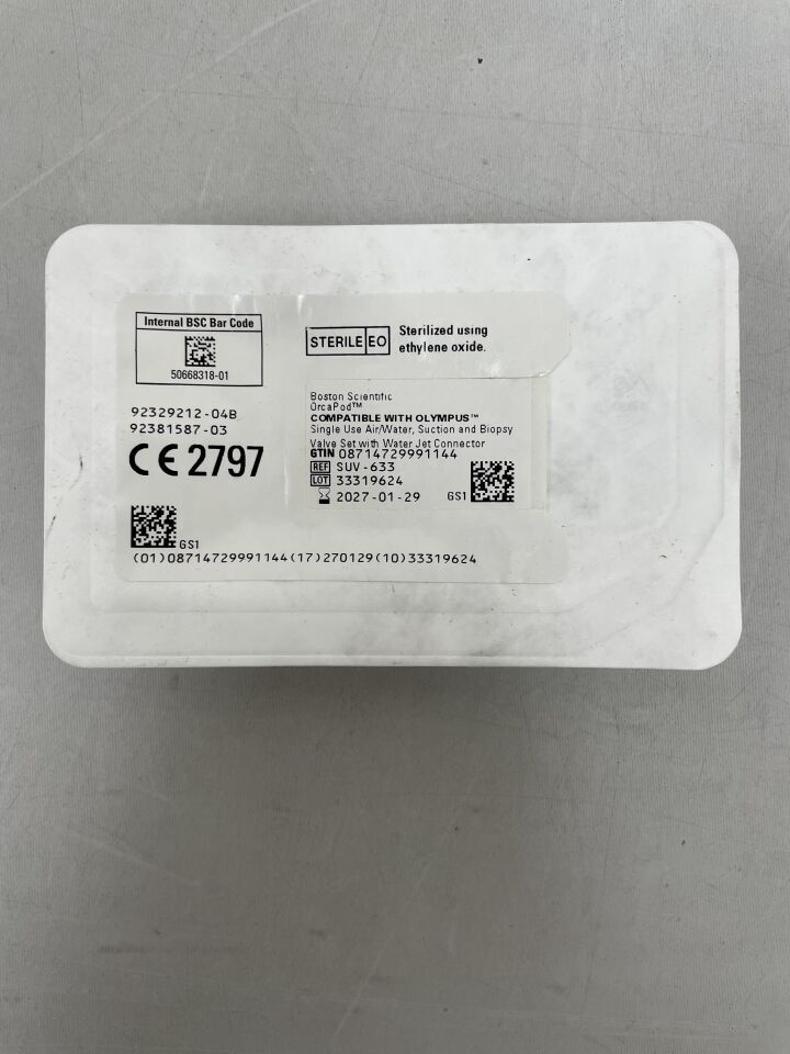 SUV-633 - BOSTON SCIENTIFIC - OrcaPod, Air/Water, Suction and Biopsy Valve Set with Water Jet Connector, (EA) - ( Expiry Date: 2027-01-29 )