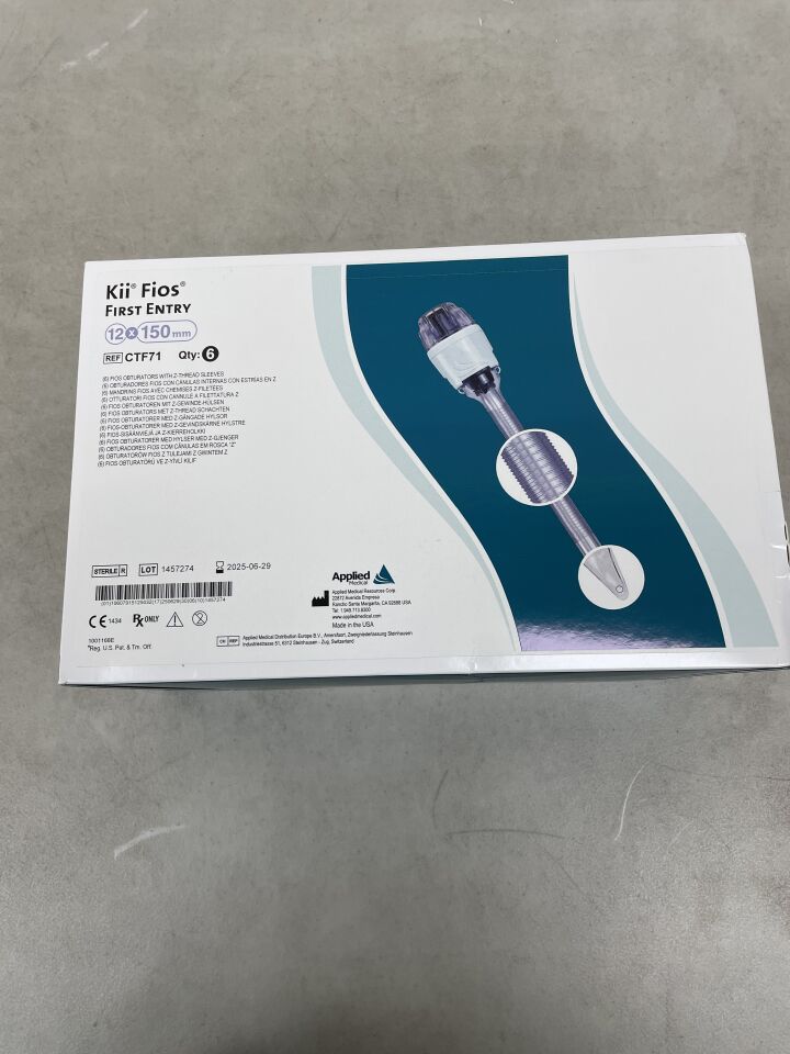 CTF71 - APPLIED MEDICAL RESOURCES - Kii Fios Z-Thread First Entry Access System, 12 x 150 mm, (BX/6) - ( Expiry Date: 2025-06-29 )