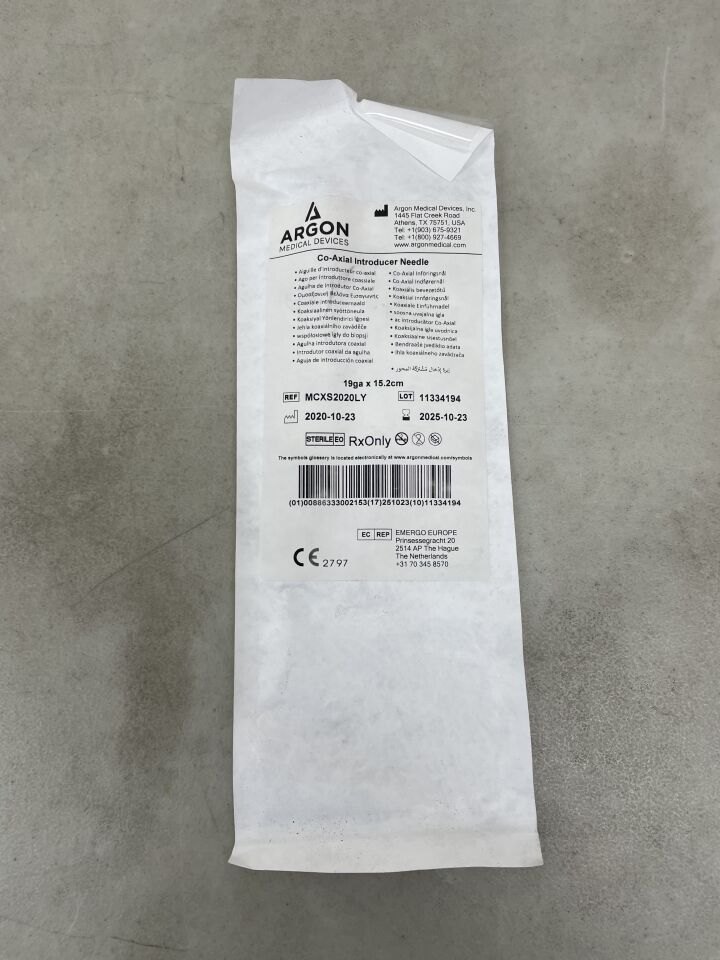 MCXS2020LY - ARGON MEDICAL - Co-Axial Introducer Needle, 19G x 15.2cm, (EA) - ( Expiry Date: 2025-10-23 )