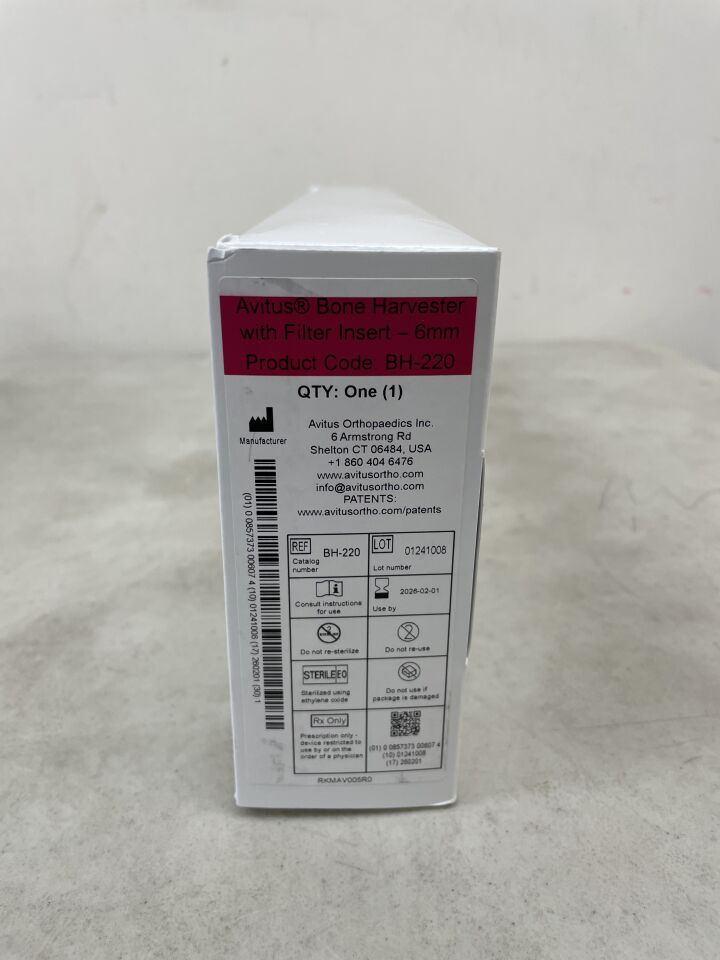 BH-220 - AVITUS - Bone Harvester with Filter Insert, (BX/1) - ( Expiry Date: 2026-02-01 )